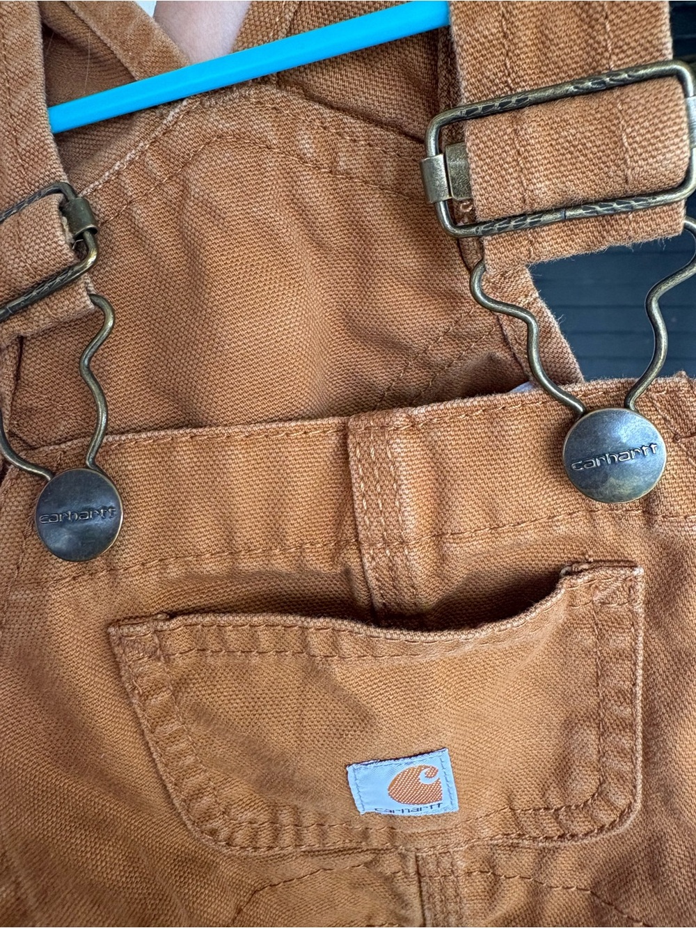 Carhartt Kids Rust Brown Overalls with Utility Pockets - Picture 7 of 7